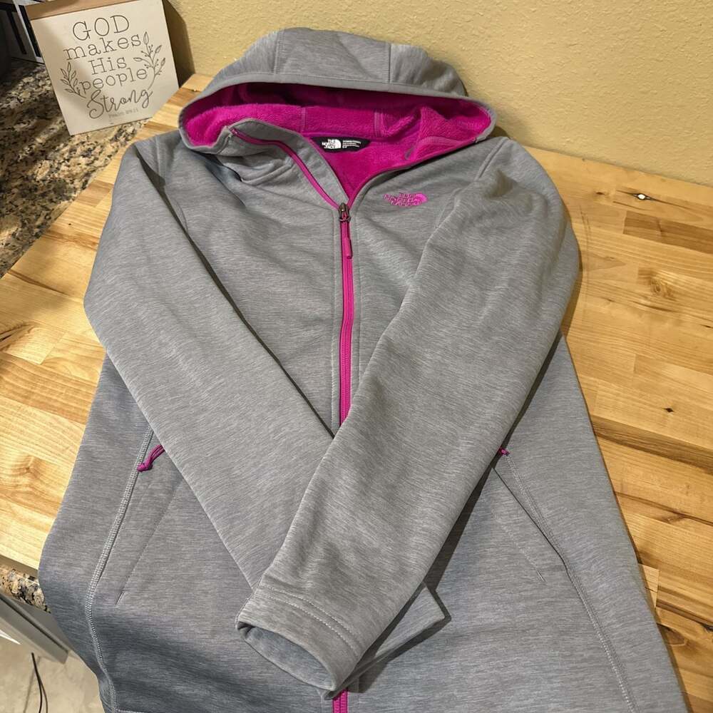 The North Face Women's Haldee Raschel Parka Full Zip Hooded Jacket Grey Pink